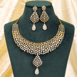 Gold Plated American Diamond necklace set