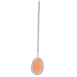 Premium Monalisa  with cubic zirconia necklace set