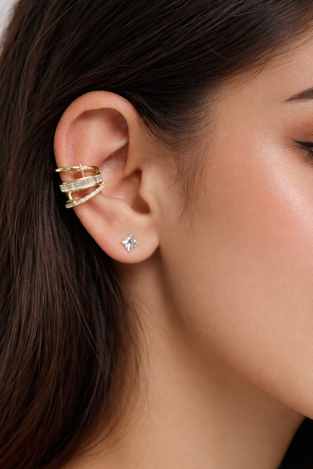 Golden Spark Multi-Layer Golden Ear Cuff