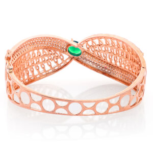 Rose gold plated CZ Bangle style bracelet