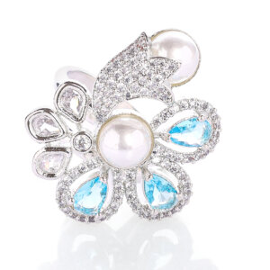 CZ with Pearl & Monalisa Stone Ring