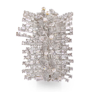 Classic Rhodium plated American diamond kada