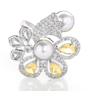 CZ with Pearl & Monalisa Stone Ring