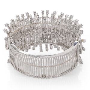 Classic Rhodium plated American diamond kada