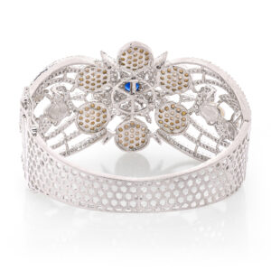Royal Pearl American Diamond Rhodium Plated  open able Kada