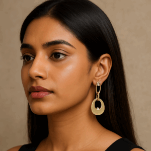 Metal geometric drop & dangle earring