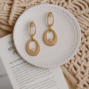 Metal geometric drop & dangle earring