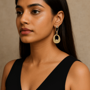 Metal geometric drop & dangle earring