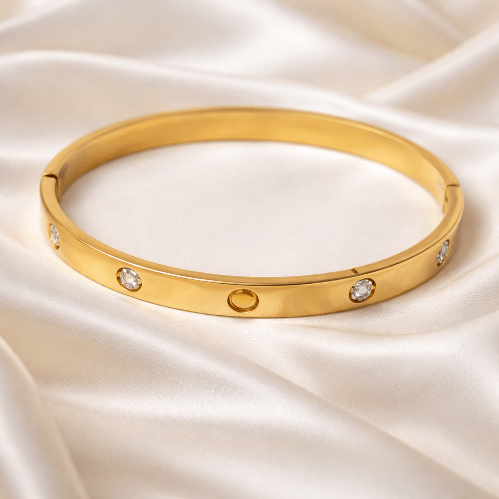 Luxe Spark Screw Gold Plated openable Bracelet / Kada - Image 3