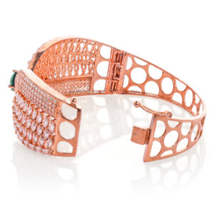 Rose gold plated CZ Bangle style bracelet