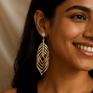 Leaf Shaped metallic Earring