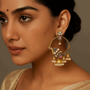 New blush royal peacock jhumka