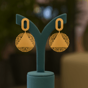 Gold plated Jali drop earring