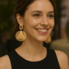 Gold plated Jali drop earring
