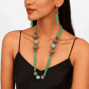 Light Green Crystal pearl mala