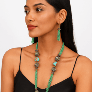 Light Green Crystal pearl mala