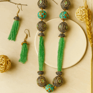 Light Green Crystal pearl mala