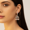 Royal Cubic zirconia studded hoop Jhumka