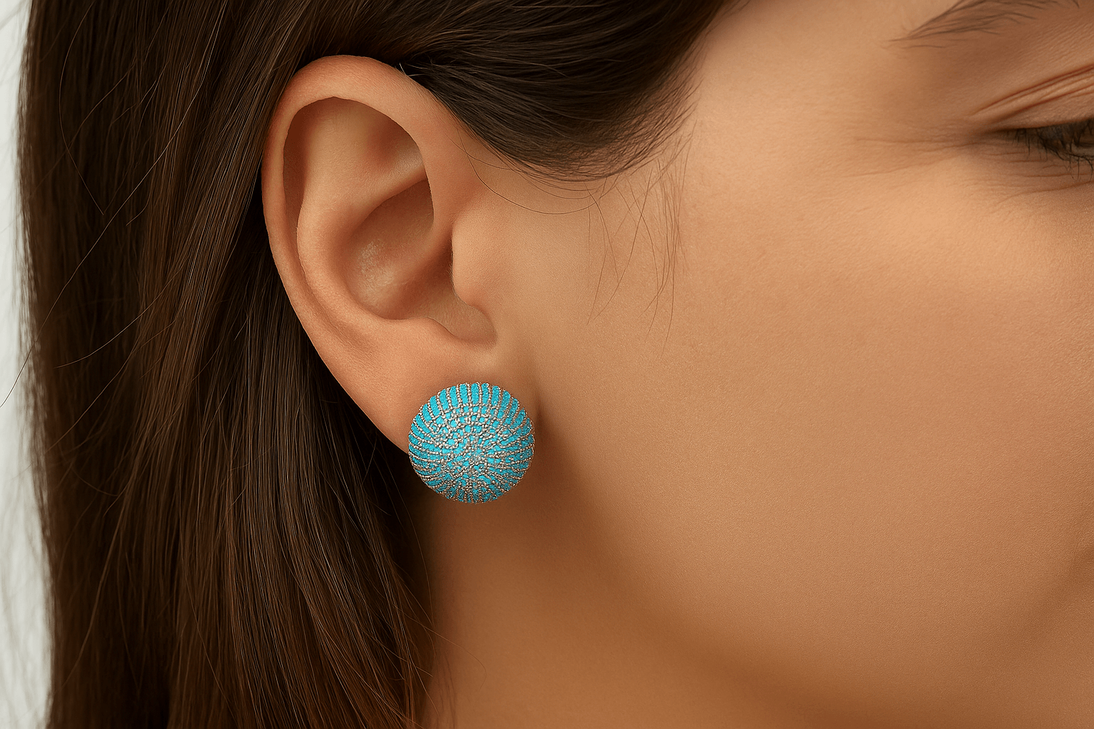 Round shape cubic zirconia stone Earrings