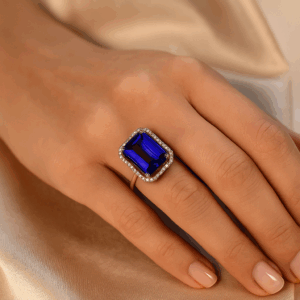 Blue adjustable Finger Ring