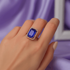 Blue adjustable Finger Ring