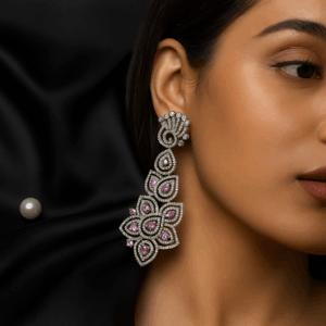 Floral regal charm soft lavender Earrings