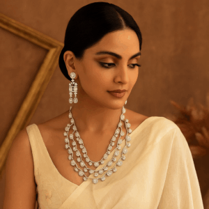 American Diamond multi layer necklace set