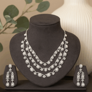American Diamond multi layer necklace set