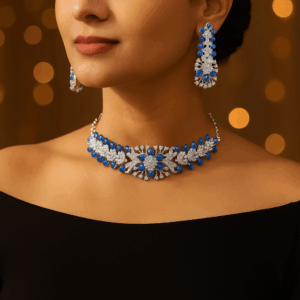 Blue American Diamond Choker