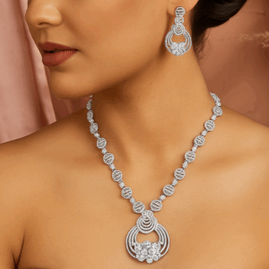 Crystal Embrace American Diamond necklace set