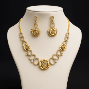 Floral mehandi polished necklace set