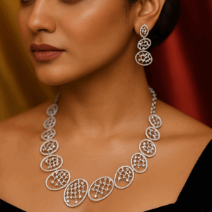 Contemporary American diamond necklace set