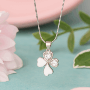 Floral  925 Silver Chain Pendent set