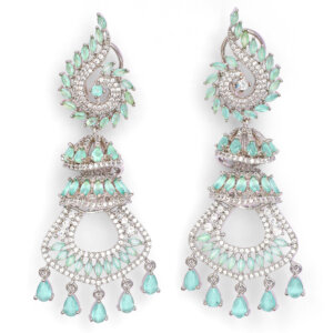 Rhodium plated Chand bali Earring
