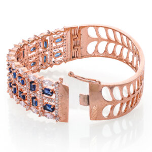 Rose gold plated American diamond Bangle style bracelet