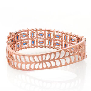Rose gold plated American diamond Bangle style bracelet