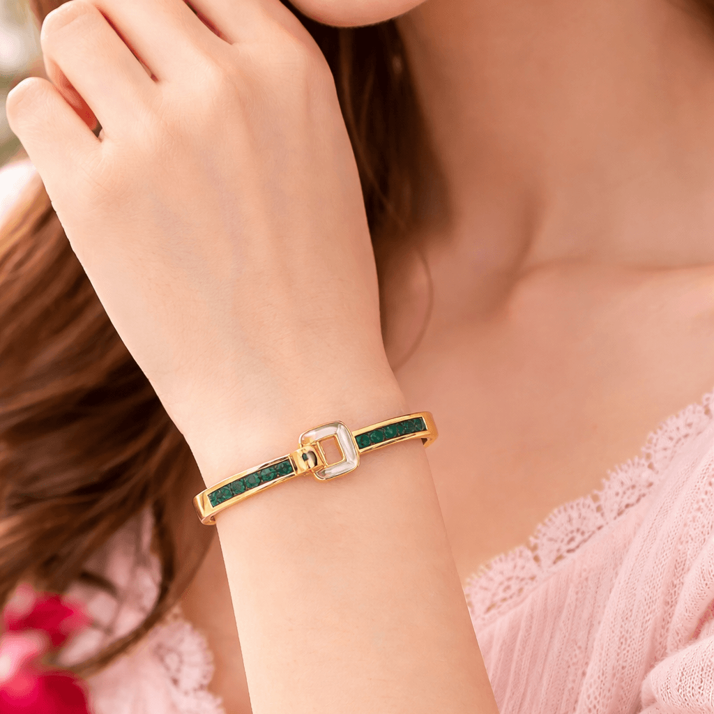 Emerald Buckle Gold Plated Openable Small Size Kada - Image 3