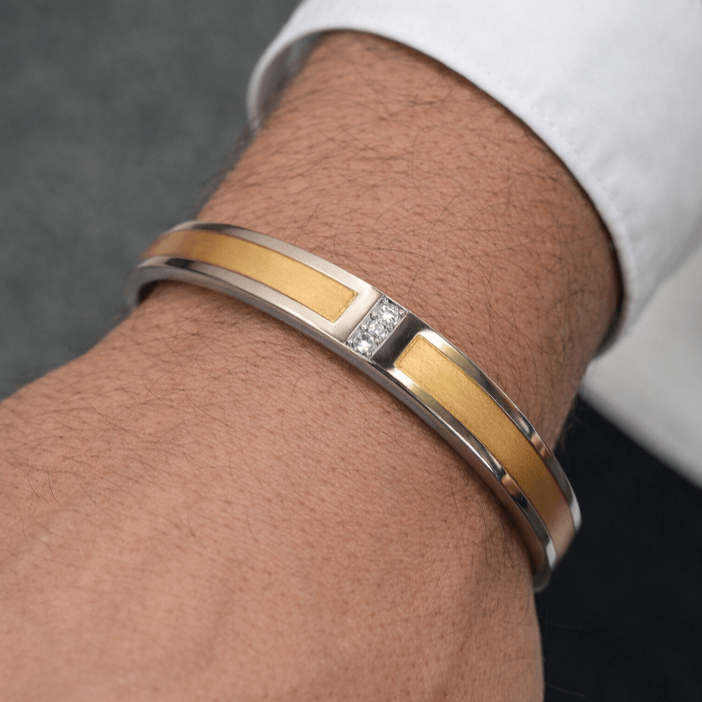 Royal Spark Dual-Tone Men's Openable Kada - Image 2