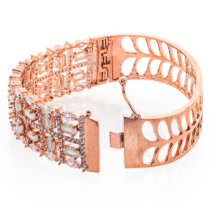 Rose gold plated American diamond Bangle style bracelet