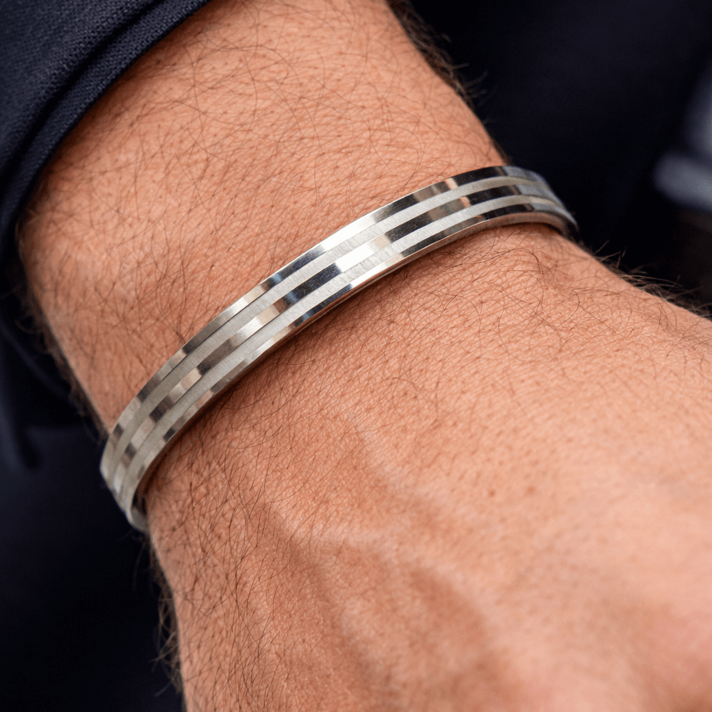 Titan Line Stainless Steel Silver Men's Kada