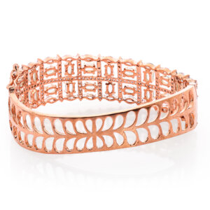 Rose gold plated American diamond Bangle style bracelet