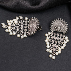 Contemporary oxidized temple necklace set