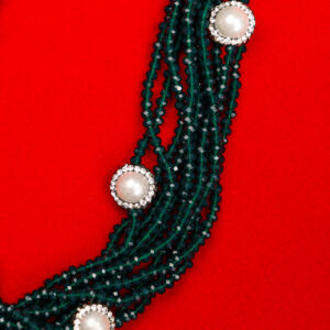 Green Crystal pearl mala