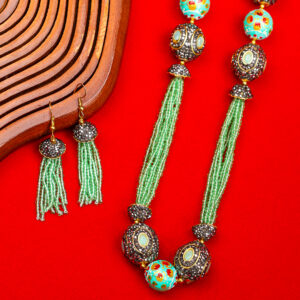 Light Green Crystal pearl mala