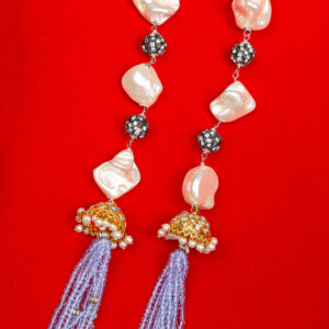 Purple colour Crystal pearl mala