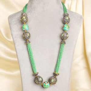 Light Green Crystal pearl mala