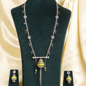 Contemporary oxidized necklace set