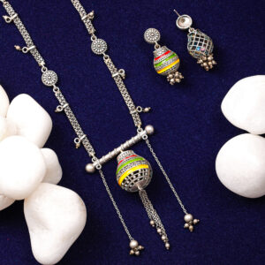 Contemporary oxidized necklace set