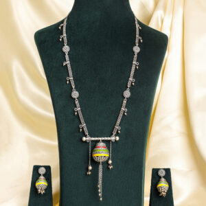 Contemporary oxidized necklace set