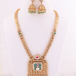 Temple Grace- Gold plated long Necklace set